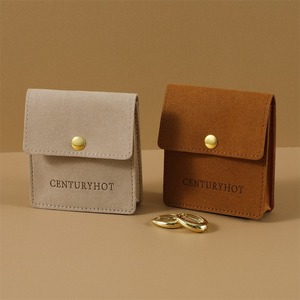 Custom Suede Microfiber Portable Mini Jewelry Bag Solid Color Rectangle Shape for Necklace <b>Ring</b> Earring Jewelry Packaging Pouch - Product Image 4