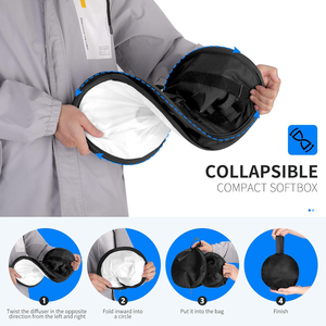 KEKAXI Fotografía Estudio fotográfico Reflection Cover SLR Cámara <span class=keywords><strong>Flash</strong></span> <span class=keywords><strong>Portable</strong></span> Soft Box Difusor <span class=keywords><strong>Softbox</strong></span> - Product Image 4