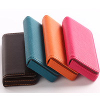 Dompet Kartu Nama Pofeis dari Kulit PU, Tempat Kartu Bisnis, Tempat Kartu Kredit dengan Penutup Magnetik