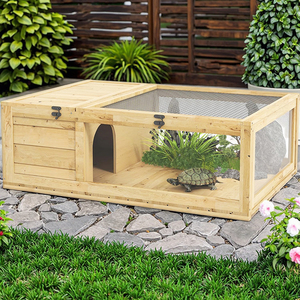 SDT005 Wooden <strong>Tortoise</strong> House Large <strong>Tortoise</strong> Habitat Enclosure <strong>Cage</strong> with Removable Bottom for Indoor &amp; Outdoor Small Animals - Product Image 6