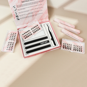 Kit de voyage pour cils en gros – Cils en grappe format voyage, colle et dissolvant, kit d'extension de cils DIY végétalien - Product Image 4