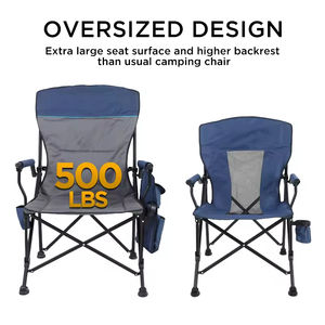 Silla plegable gigante de acero plegable, silla grande de 500 libras, silla de camping de gran tamaño para exteriores - Product Image 2