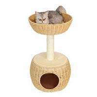 Kinghon Arbre à chat moderne en carton écologique et durable avec griffoir en sisal et condo pour chats