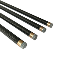Queue de billard en fibre de carbone personnalisée de haute qualité Tête de 11.5mm à 12.4mm Taille de pointe de 13mm Bâton de billard et de billard avec joint en acier inoxydable