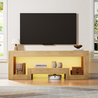 Soporte de TV Minimalista Estilo Japonés con Luces LED, Mueble para TV de 54.3 Pulgadas, Centro de Entretenimiento para TV de 45-65 Pulgadas, para Sala de Estar o Dormitorio