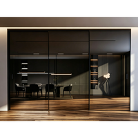 Porte coulissante moderne à double vitrage NFRC, isolante thermiquement, étanche, en alliage d'aluminium, pour usage intérieur/extérieur, hôtel