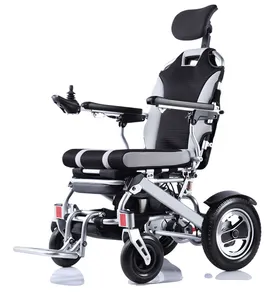 Новый тип наклонной инвалидной коляски с высокой спинкой, алюминиевая рама, литиевая батарея, бесщеточный мотор, складная электрическая инвалидная коляска