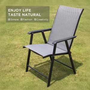 Chaise longue d'extérieur réglable en acier et tissu, populaire pour jardin, restaurant et salle à manger - Product Image 1