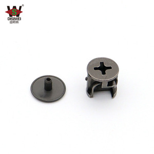 Connecteur de verrouillage excentrique en alliage de zinc 12x12,5 mm avec couvercle en caoutchouc plat 13 mm pour armoires, placards et meubles à chaussures - Product Image 5