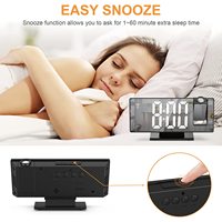 Horloge numérique avec projecteur laser, fonctionnant comme une grande horloge LED de bureau avec projection d'alarme sur le plafond et les murs