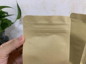 250g 500g 1kg <span class=keywords><strong>LWO</strong></span> MOQ Papel Kraft compostable impreso personalizado Cremallera vacía Fondo plano Bolsas de embalaje de granos de café - Product Image 3