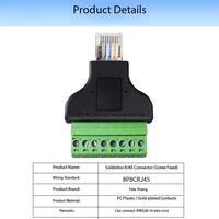 Conector RJ45, Conector Ethernet sin Soldadura y sin Herramientas, Adaptador de Comunicación de Red 8P8C, RJ45 a Terminal de 8 Pines