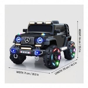 Electric Children's Ride-On 4-<b>Wheel</b> Car 390 Motor Durable <b>Plastic</b> MP3 Player LED Lights Wide Seat for Smooth Ride Early - Product Image 4