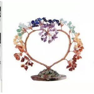<b>Crystal</b> Chip Heart <b>Tree</b> Ornament Colorful <b>Crystal</b> Decor Home Decoration - Product Image 1