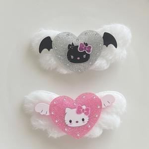 Charmes en résine Sweet Cool Y2k <span class=keywords><strong>Demon</strong></span> Kt Cat Love Heart, chaton à ailes blanches, bricolage, artisanat, décorations, accessoires pour téléphone portable, accessoires pour cheveux - Product Image 3