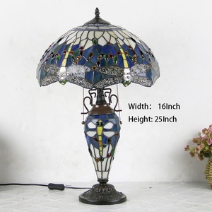 Lámpara de Mesa Tiffany Dragonfly de 16 Pulgadas de LongHuiJing, Lámpara de Vidrio con Diseño de Libélula, Estilo Moderno, para Decoración de Hotel, Lámpara de Escritorio - Product Image 4