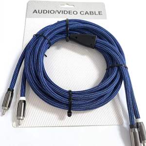 Cable de audio RCA trenzado de nailon, 2 machos a 2 machos, blindado OFC, cable de interconexión de audio estéreo para amplificador de coche - Product Image 2