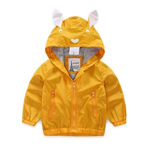 Children's Korean Style Casual Autumn Plain Bomber Jackets with Rabbit Pattern Windproof Eco-Friendly From Chinese Supplier - Product Image 2