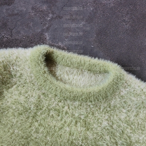 Ysjy Tùy Chỉnh Mohair Áo Len Dài Tay Áo Crew Cổ Áo Thun Dệt Kim Mùa Đông Mờ Dệt Kim Jumper Tùy Chỉnh Mohair Áo Len Cho Nam Giới - Product Image 2