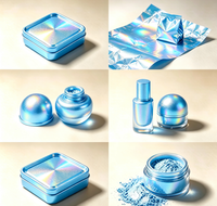 Poudre de pigment métallique holographique certifiée GUANZUN bleu ciel 36M, pigment de revêtement à longue durée de vie, encre de sérigraphie