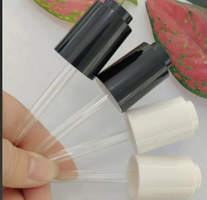 Cuentagotas de aceite de lujo suave giratorio cuentagotas de pipeta de plástico blanco para botella cuentagotas - Product Image 4