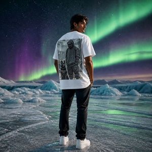 T-shirts à manches courtes en coton 100% uni de 320 <span class=keywords><strong>GSM</strong></span> avec logo personnalisé en gros pour hommes - Product Image 4