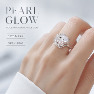 S925 Silver Pearl Open <b>Adjustable</b> <b>Ring</b> Hollow Branch Design Women Statement Finger <b>Ring</b> Wholesale - Product Image 6