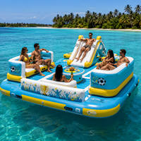 Plateforme flottante gonflable pour club de plage et complexe hôtelier, ponton aquatique rond avec zone de divertissement