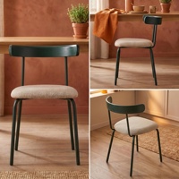 Chaise de salle à manger en tissu moderne nordique de luxe, pieds en acier carbone, chaise rembourrée pour la maison, l'hôtel, le restaurant, meubles