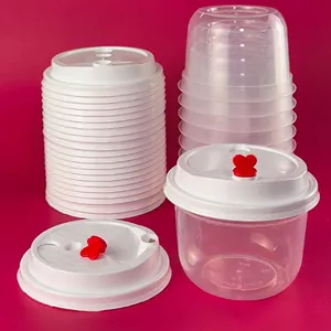 Pet PLA PP biểu tượng tùy chỉnh một thời gian sử dụng cốc nhựa BPA miễn phí ly có nắp đậy nhựa