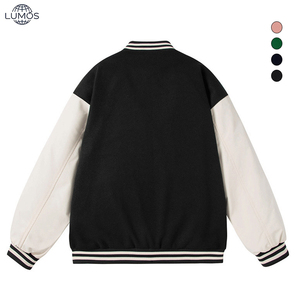 Chaqueta Deportiva de Béisbol Personalizada con Logotipo, Estilo Casual, Unisex, en Blanco y Negro - Product Image 2