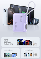 Q12 Pro 10000mAh 45W Pengisian Cepat Seukuran Kartu dengan Kabel Tipe-C Terintegrasi, Power Bank dengan Layar LED Digital