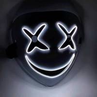 Masque lumineux LED Youki HF 2023, vente chaude, unisexe, accessoires de scène d'Halloween, accessoires cool, masque d'expression, matériau PP, impression numérique 2 couleurs