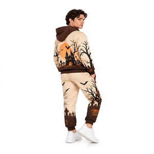 Conjunto Deportivo de Halloween para Hombre, Sudadera con Capucha Estampada de Forro Polar, Pantalones Jogger, Ropa Deportiva Informal de Invierno, Estilo Urbano, Atuendo Atlético para Entrenamiento - Product Image 2