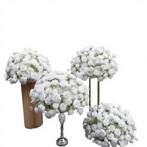 Boule de fleurs artificielles en soie lisse, rose, blanche, taille personnalisable 1,8-2,4 m, pour mariages et événements festifs - Product Image 1