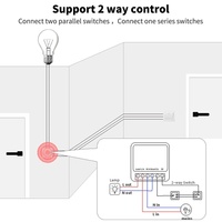 Módulo de Interruptor Inteligente WiFi Tuya de 16A, Control por Temporizador, Mini Interruptor de Pared, Control por Voz a través de Aplicación, para Actualización de Interruptores Existentes