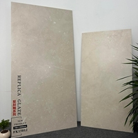 Baldosa de Porcelana Grande de 600x1200mm, Color Beige, Imitación Piedra, Acabado Mate, Anti-Rayones, Antideslizante, para Pisos de Sala de Estar