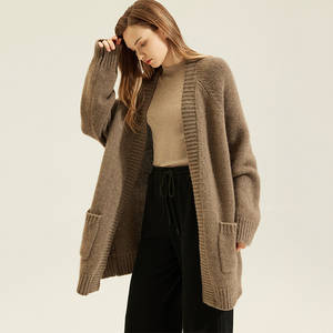 Maglione Weshallo di alta qualità in lana di Yak caprino Cashmere <span class=keywords><strong>Cardigan</strong></span> lungo lavorato a maglia pesante personalizzato da donna - Product Image 4