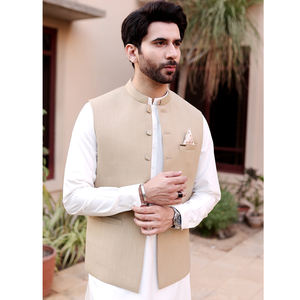High Quality Winter Mandarin Collar <b>Men's</b> Wedding <b>Waistcoat</b> Pakistan <b>Indian</b> Style Eco-Friendly Breathable Reasonable/Cheap Price - Product Image 3