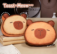 Coussin et couverture 2-en-1 en peluche Ours Toast, en coton, pour canapé, voiture, bureau et siestes