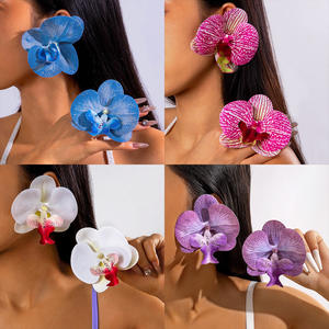 ต่างหูดอกไม้ประดิษฐ์หลากสีต่างหูดอกไม้ขนาดใหญ่อ่อนโยนสำหรับวันวาเลนไทน์เครื่องประดับสตรีขายส่ง N2412162 - Product Image 2