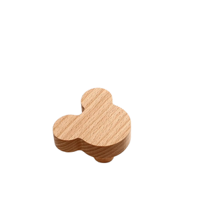 Poignée en bois massif minimaliste <span class=keywords><strong>Mickey</strong></span> - Poignée en bois naturel demi-ronde adaptée aux enfants pour les portes de placard, de tiroir et de garde-robe - Product Image 2