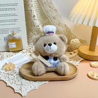 En gros, porte-clés en peluche ours en peluche mini mignon, chef cuisinier mignon