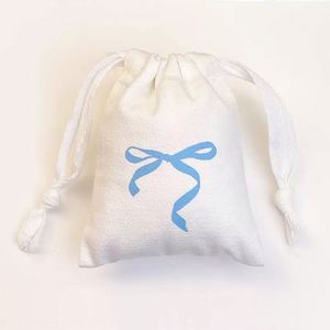 Wholesale Customization Cream Organic Cotton <b>Drawstring</b> Bag Eco-Friendly Cotton Canvas <b>Pouch</b> - Product Image 5
