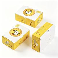 Boîte d'emballage pour la restauration rapide en carton biodégradable et recyclable de 2 mm, imprimée sur mesure, pour poulet frit et en-cas