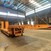 Maßgefertigter 4-Achs-Schwerlast-Tieflader-Sattelanhänger mit Hydraulischer Klapprampe für Bagger und Bergbauausrüstung