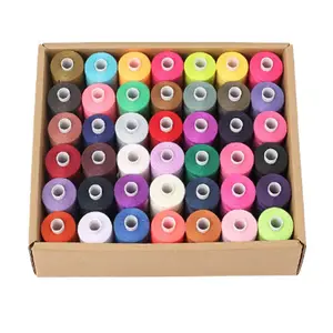 In Stock Wholesale polyester sewing thread Solid Color Dyed Yarn Sewing Thread With 42 Colors For Garment