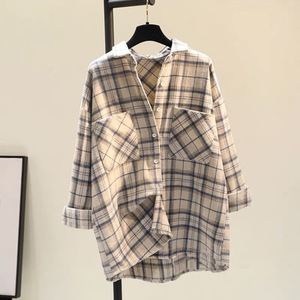 C230213 Casual Lange Shirt Jas Geruit Herfst Winter Kleding Wollen <span class=keywords><strong>Blouse</strong></span> Oversized Jas Voor Dames En Meisjes - Product Image 2
