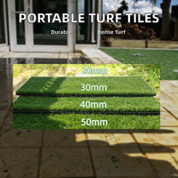 Dalles de gazon artificiel emboîtables portables - Résistantes au feu, écologiques, pour aménagement paysager extérieur, pelouse et jardin
