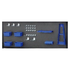 Établi de travail de rangement, étagère à fil, pegboard, robuste, avec tiroirs, en métal - Product Image 6